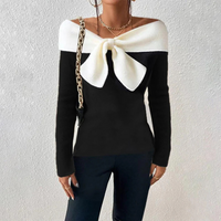 V-neck Jumper with a Bow