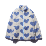 Double-Sided Warm Lined Coat with Heart Print