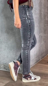 Valeria-Rose | Elastic Glitter Jeans