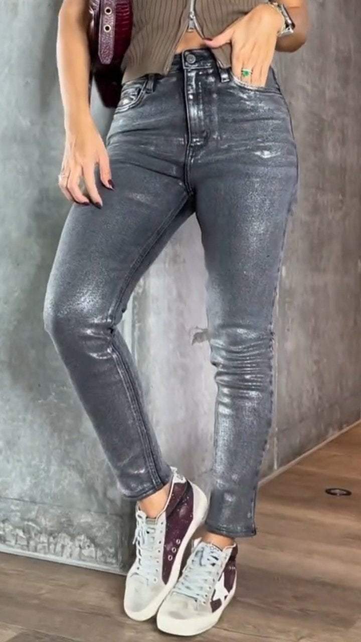 Valeria-Rose | Elastic Glitter Jeans